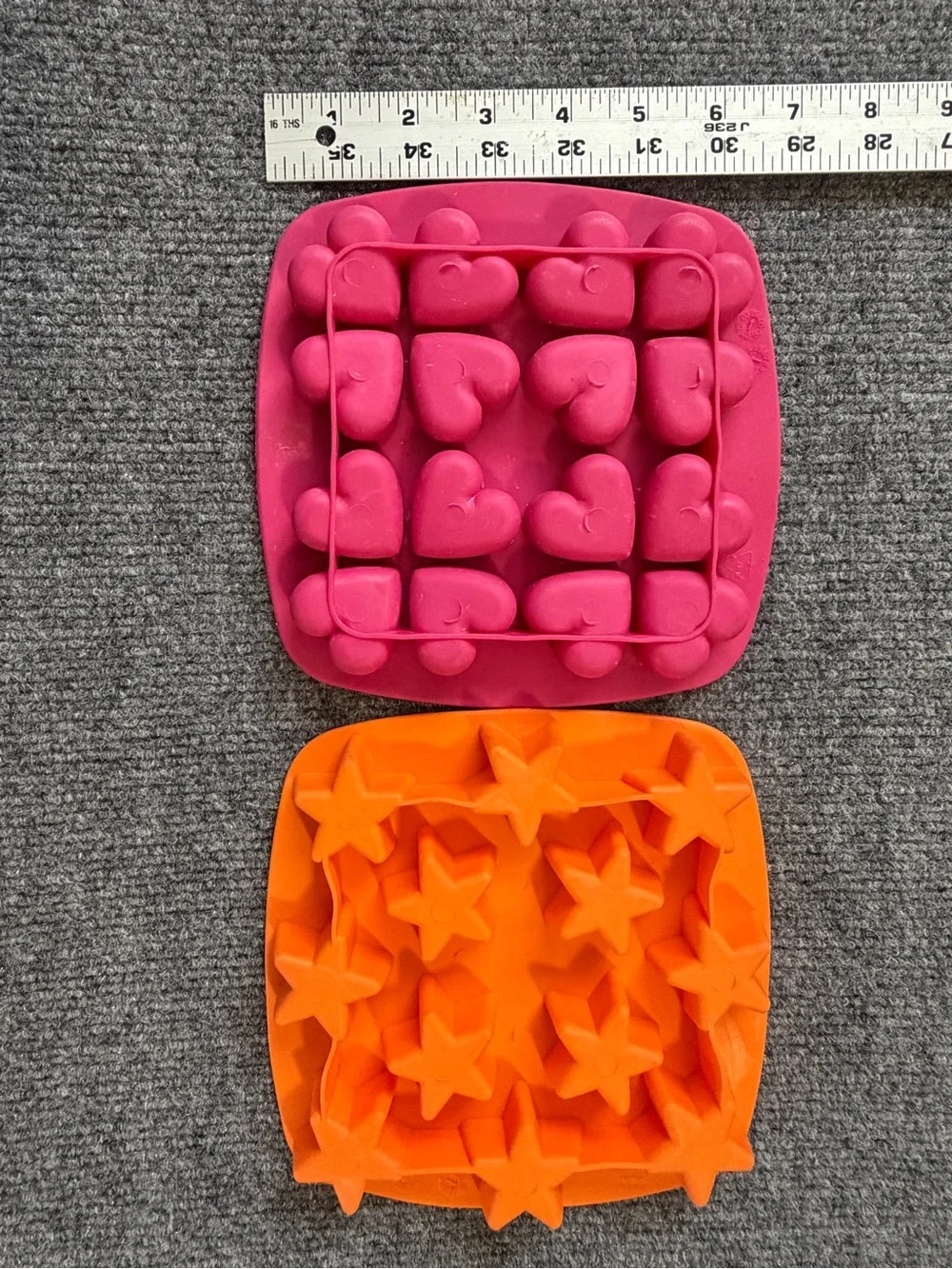 IKEA Pink Heart & Orange Star Silicone Molds